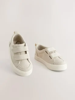 Next Standard Fit (F) Two Strap Touch Fastening Trainers Neutral