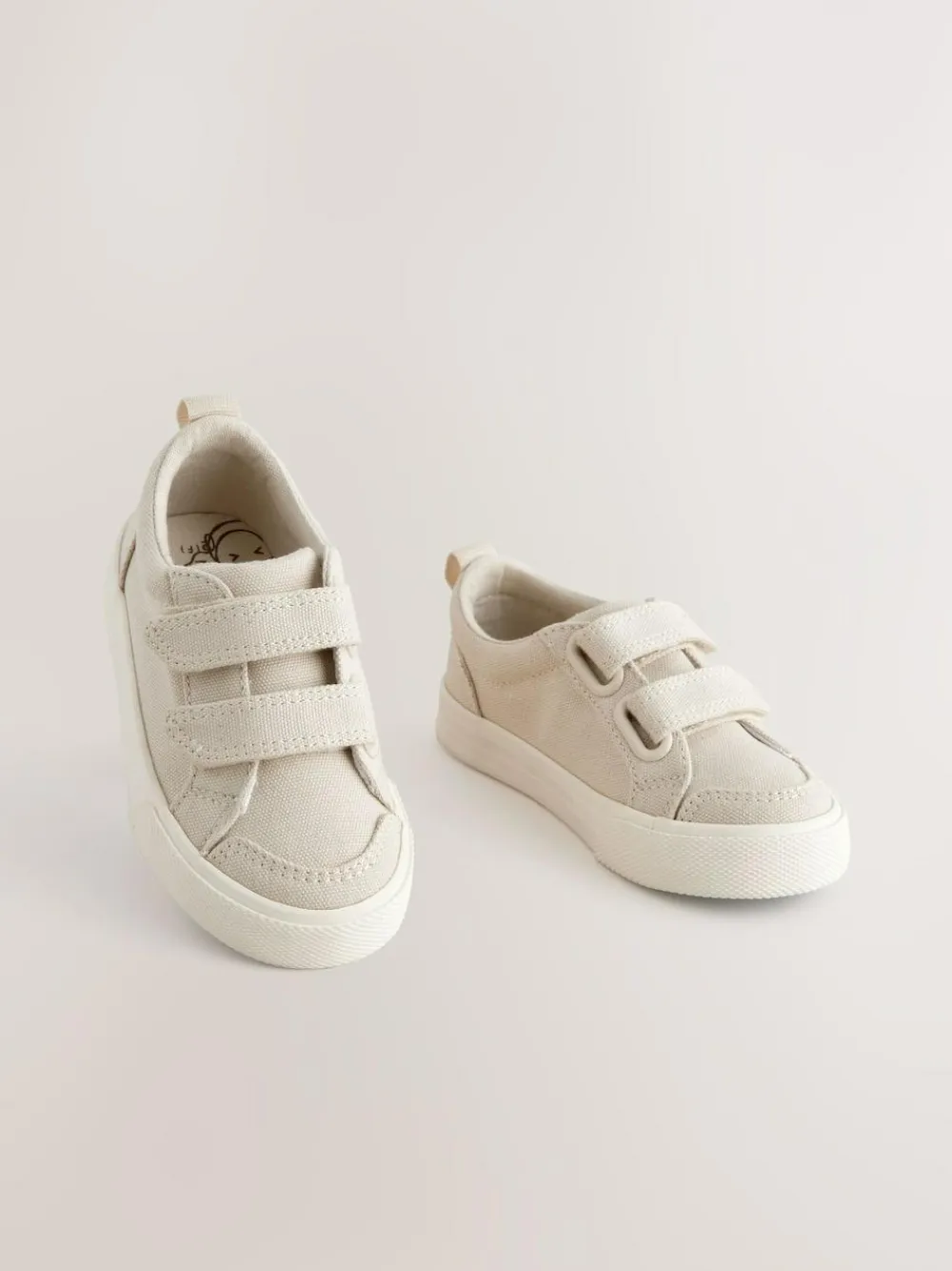 Next Standard Fit (F) Two Strap Touch Fastening Trainers Neutral