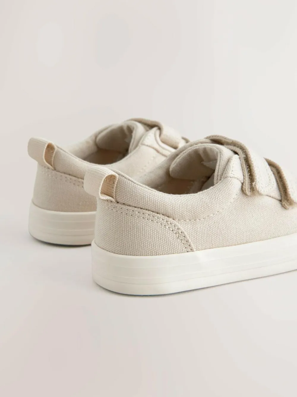 Next Standard Fit (F) Two Strap Touch Fastening Trainers Neutral