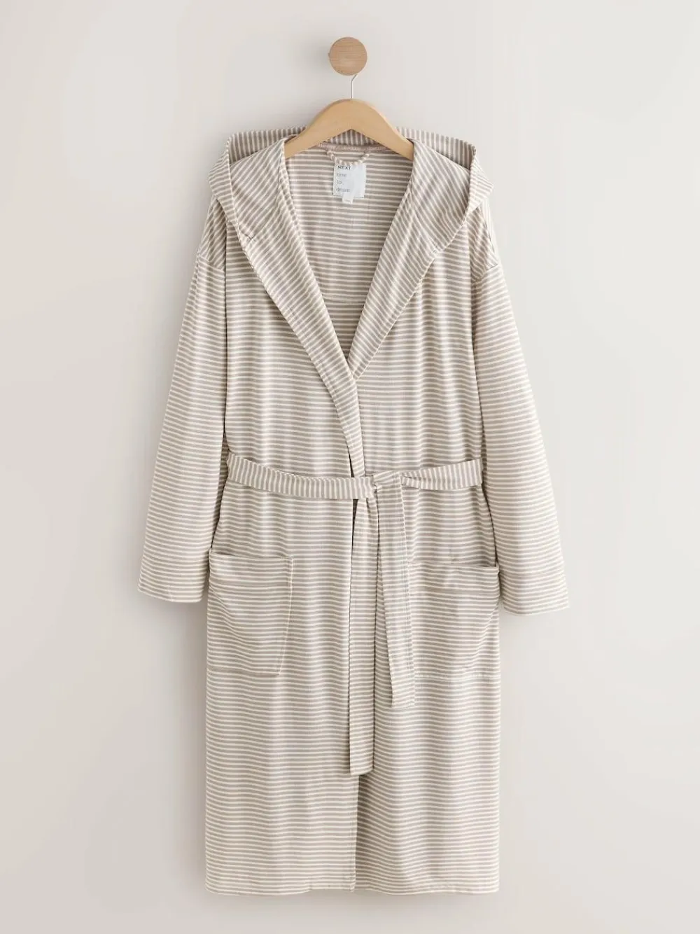 Outlet Next Cosy Lightweight Dressing Gown Neutral Stripe