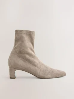Next Extra Wide Fit Chisel Toe Block Heel Sock Boots^Women Boots & Wellies|Boots