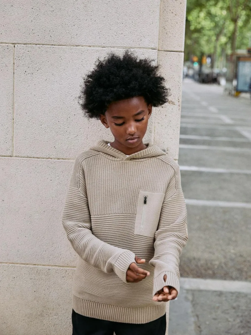 Discount Next Neutral Utility Knitted Hoodie (3-16yrs)