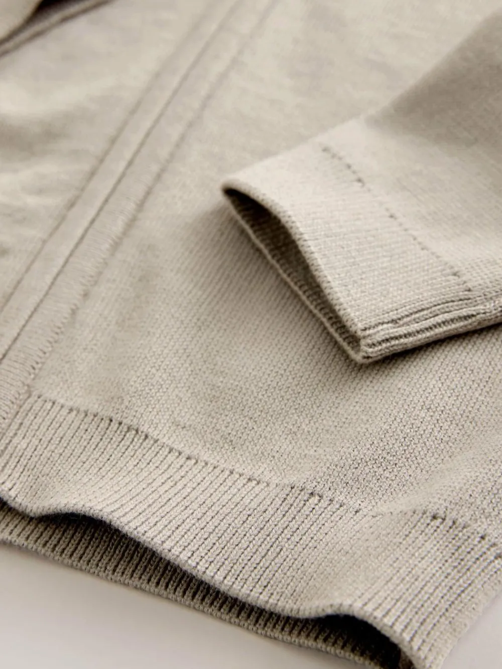 Next Neutral Zip Through Knitted Cardigan (3-16yrs)^BOY Knitwear & Sweaters|Knitwear
