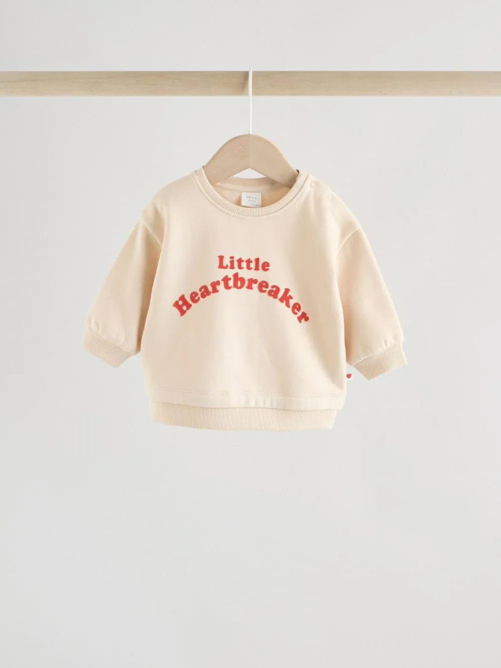 Next Neutral/Red Heartbreaker Sweatshirt and Leggings Baby Set (0mths-2yrs)^BOY Sweatshirts & Hoodies|Sets & Co-Ords