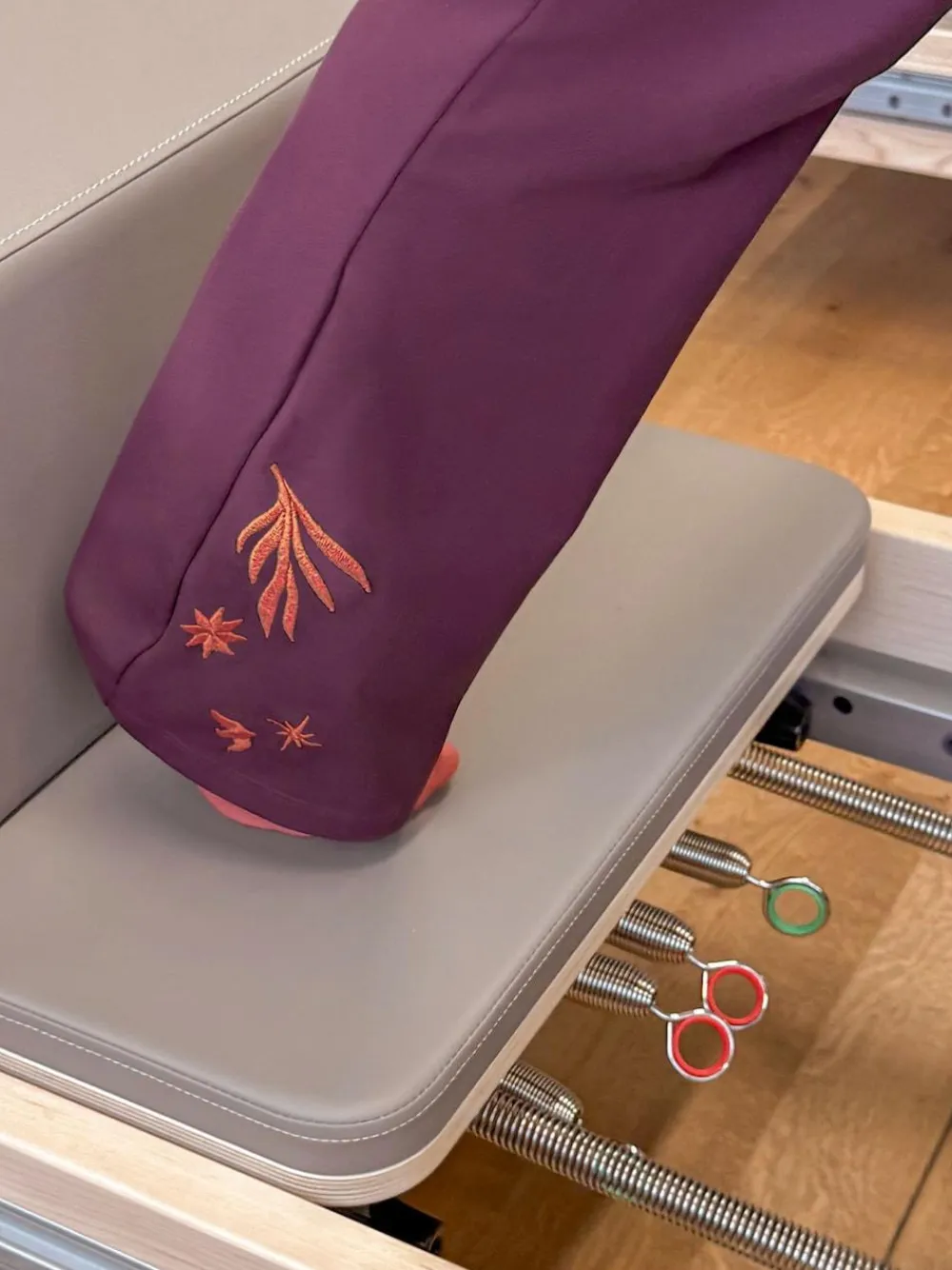 Best Never Fully Dressed Cotton Flare Leggings Burgundy Embroidered