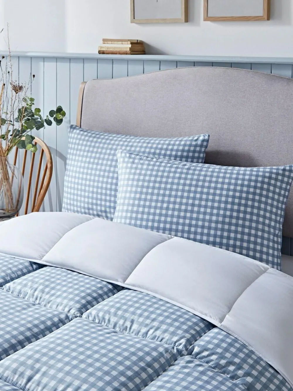 Hot Night Lark Gingham 10.5 Tog Coverless Duvet 10.5 Tog Set Blue