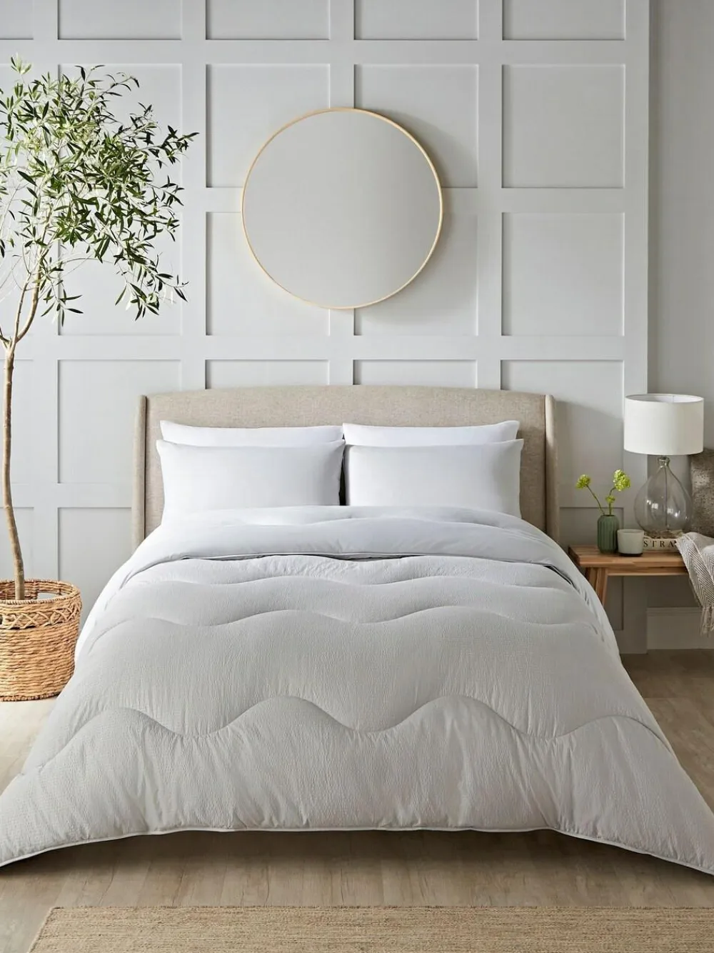 Night Lark Seersucker Coverless Duvet and Pillowcase 10.5 Tog Set^ Duvets & Pillows|Comforters & Pillows