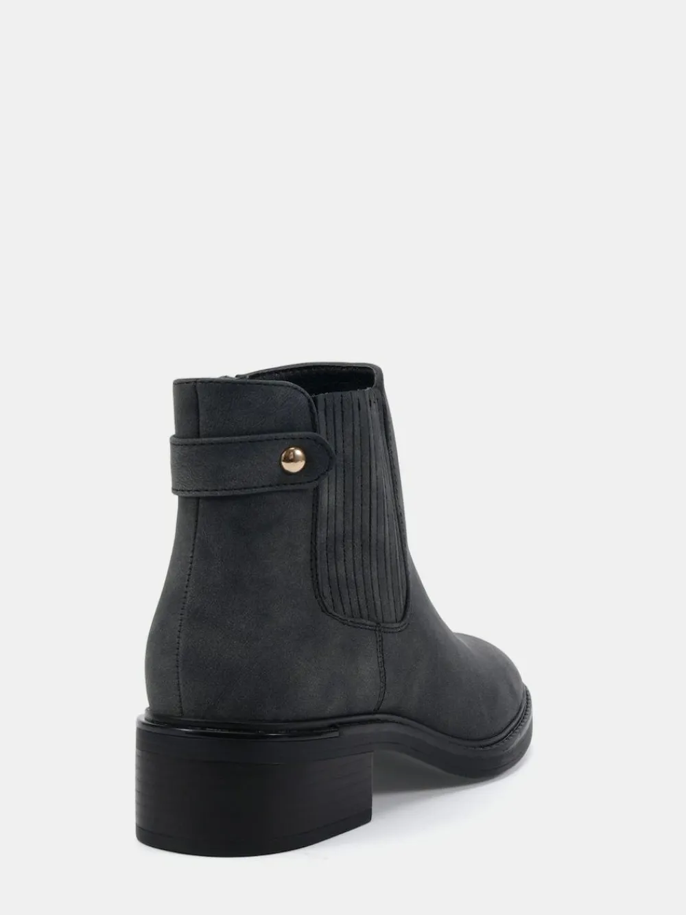 Best Novo Black Chrome Wide Fit Darlina Flat Chelsea Ankle Boots