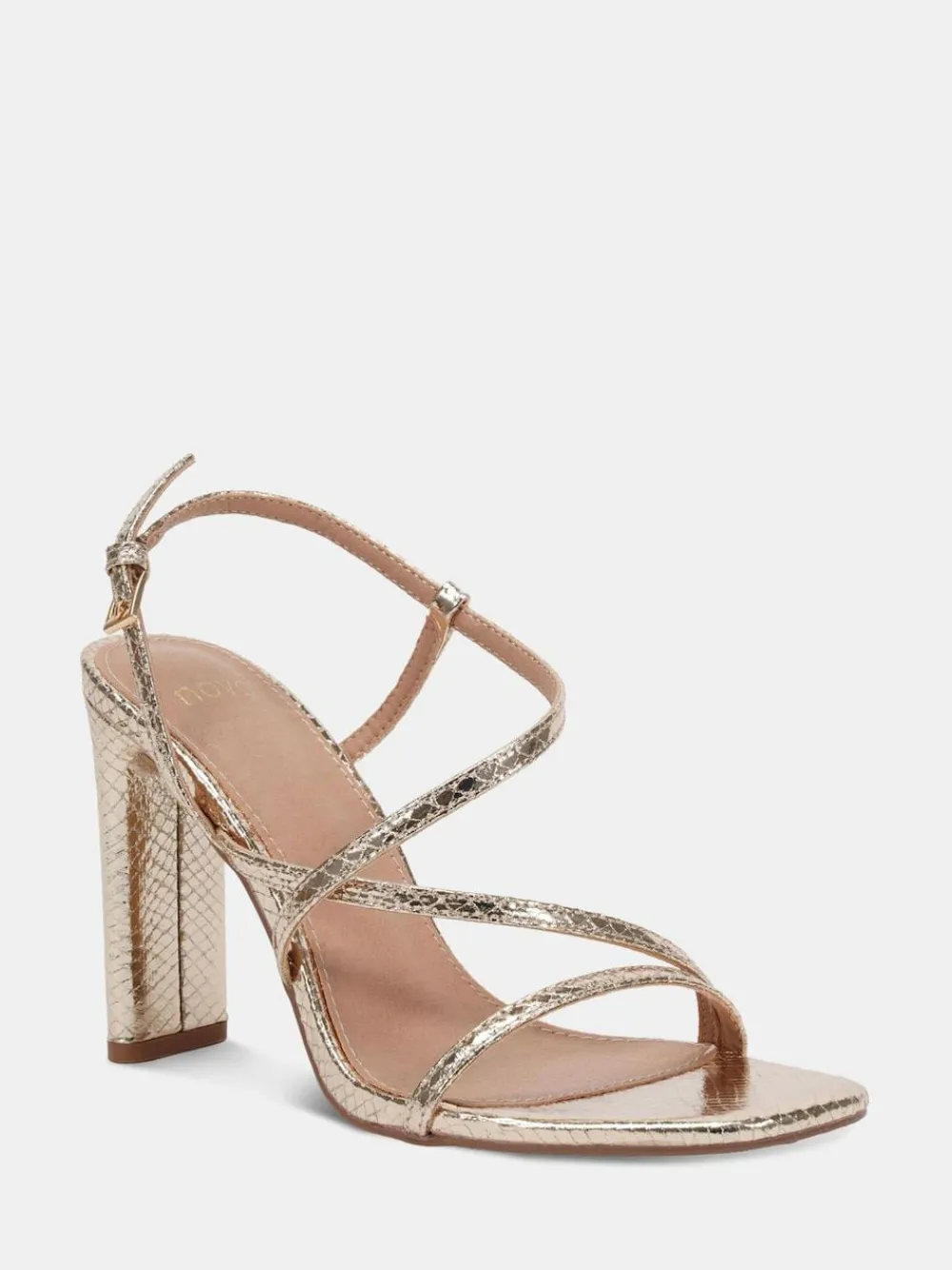 New Novo Wide Fit MONDRIAN Strappy Heeled Sandals Gold