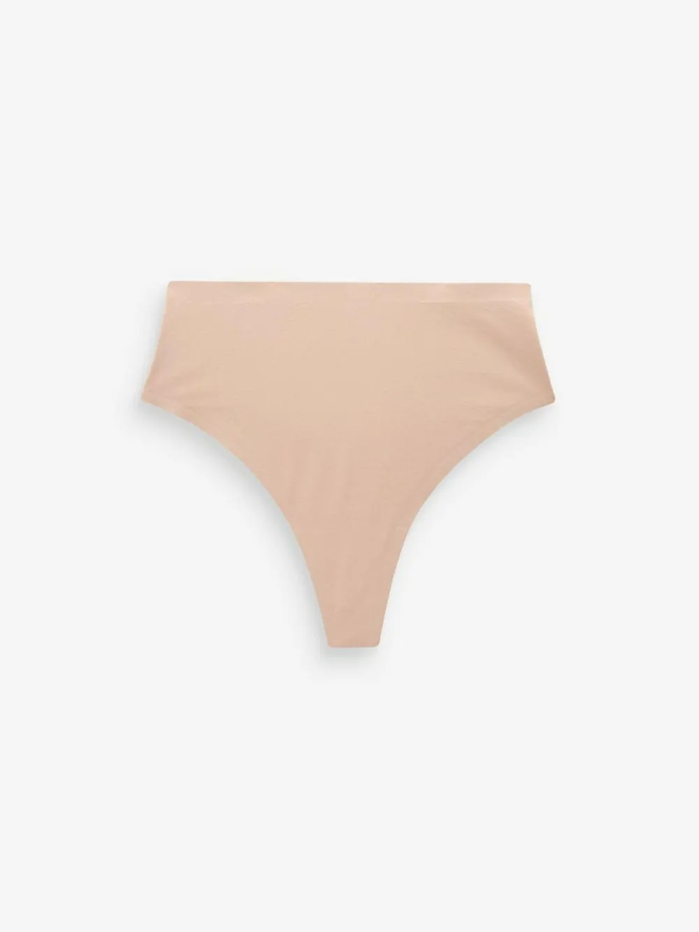 Online Next High Waist Thong Shaping Tummy Control Premium Cotton Blend Knickers Nude