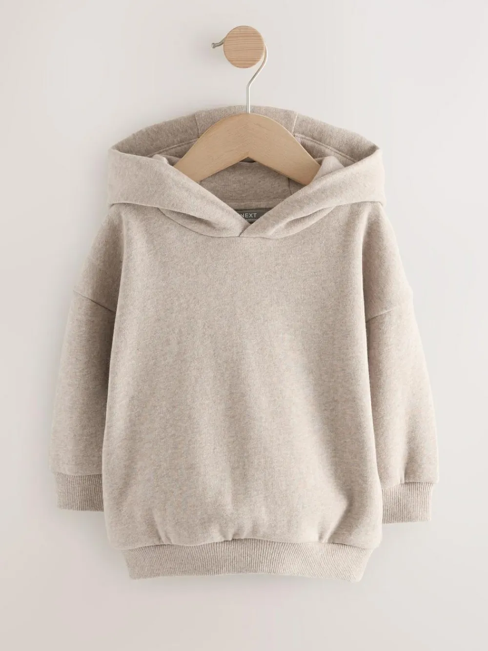 New Next Long Sleeve Soft Touch Hoodie (3mths-7yrs) Oatmeal Marl