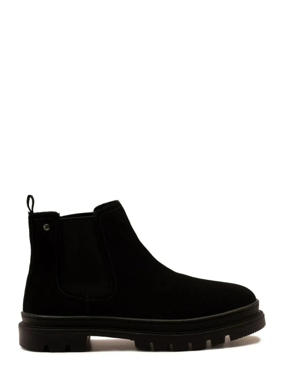 Clearance Off The Hook Harrison Suede Leather Formal Chelsea Boots Black