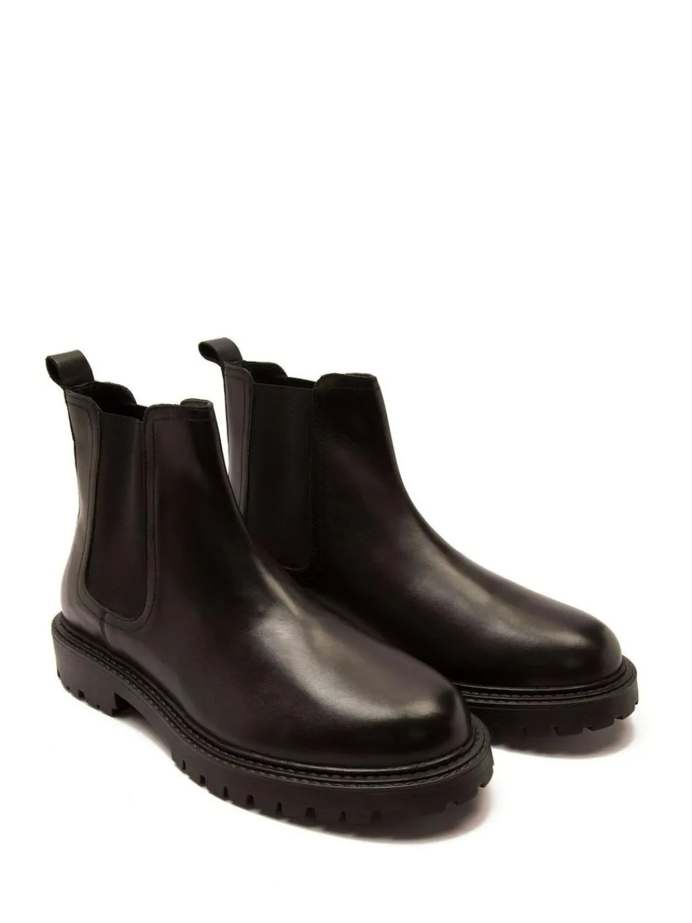Outlet Off The Hook Black Ozzy High Heel Leather Ankle Chelsea Boots