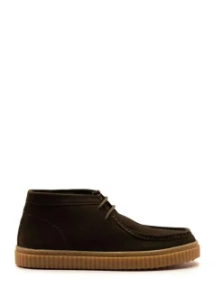 Clearance Off The Hook Bolan Suede Leather Lace Up Casual Ankle Boots Brown