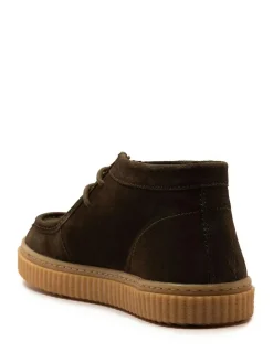 Clearance Off The Hook Bolan Suede Leather Lace Up Casual Ankle Boots Brown