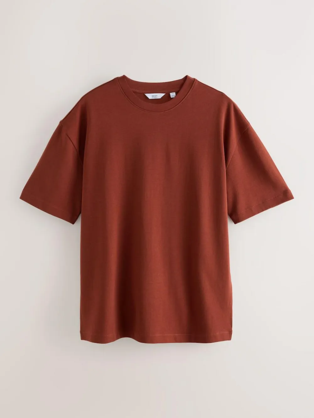 Next Olive Green /Ice Grey/Orange Rust Relaxed Fit Heavyweight T-Shirts 3 Pack^ Tops & T-Shirts