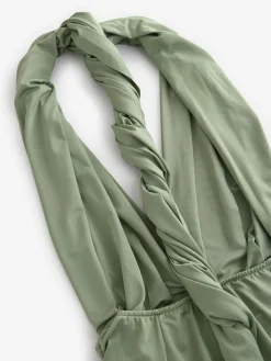 Sale Next Jersey Multiway Wedding Guest Bridesmaid Maxi Dress Olive Green