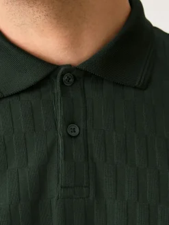 Sale Next Olive Green Regular Fit N.Premium Smart Jaquard Polo Shirt
