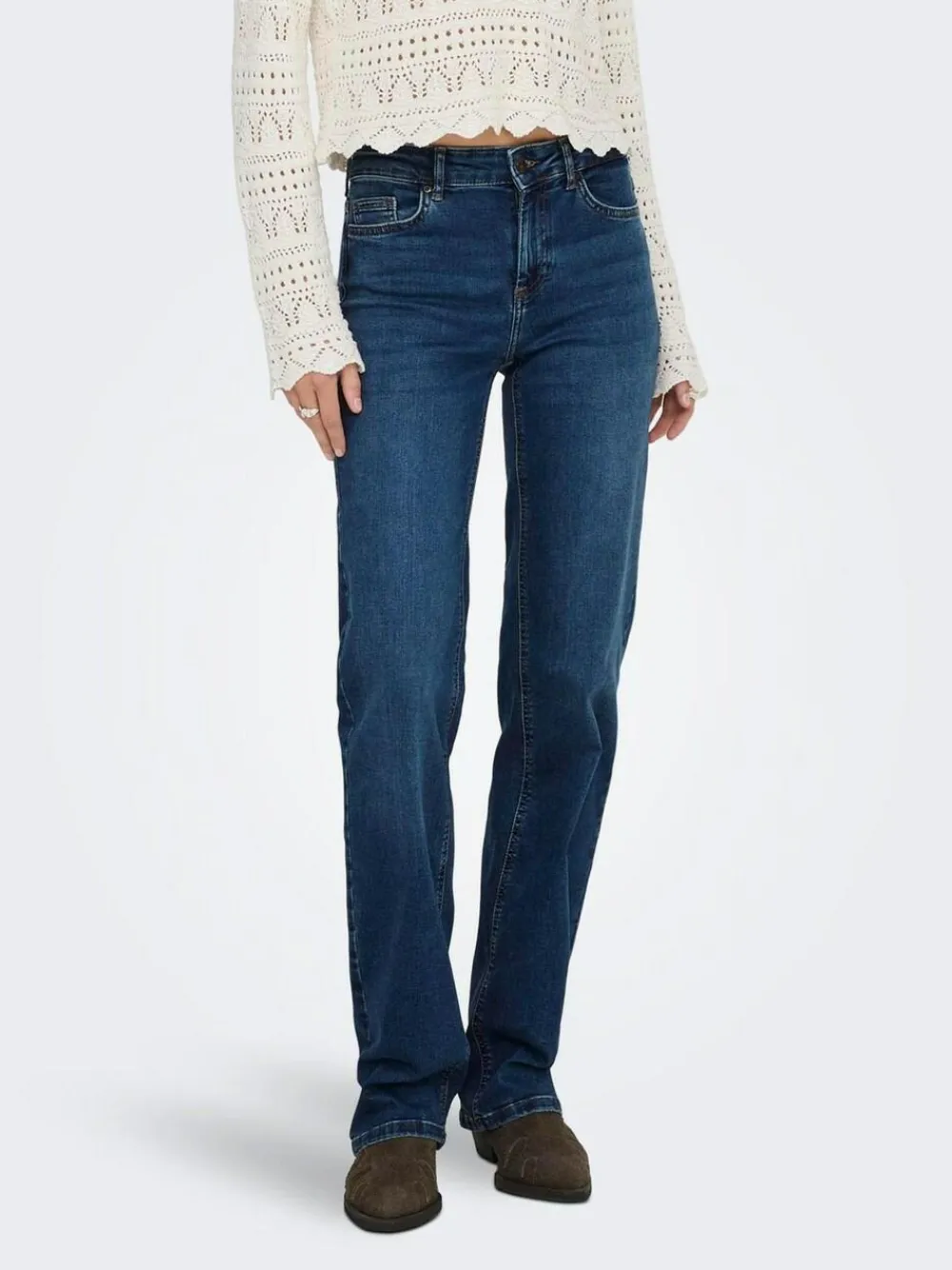 ONLY Blush Mid Rise Straight Leg Jeans With Super Stretch^Women Jeans|Jeans