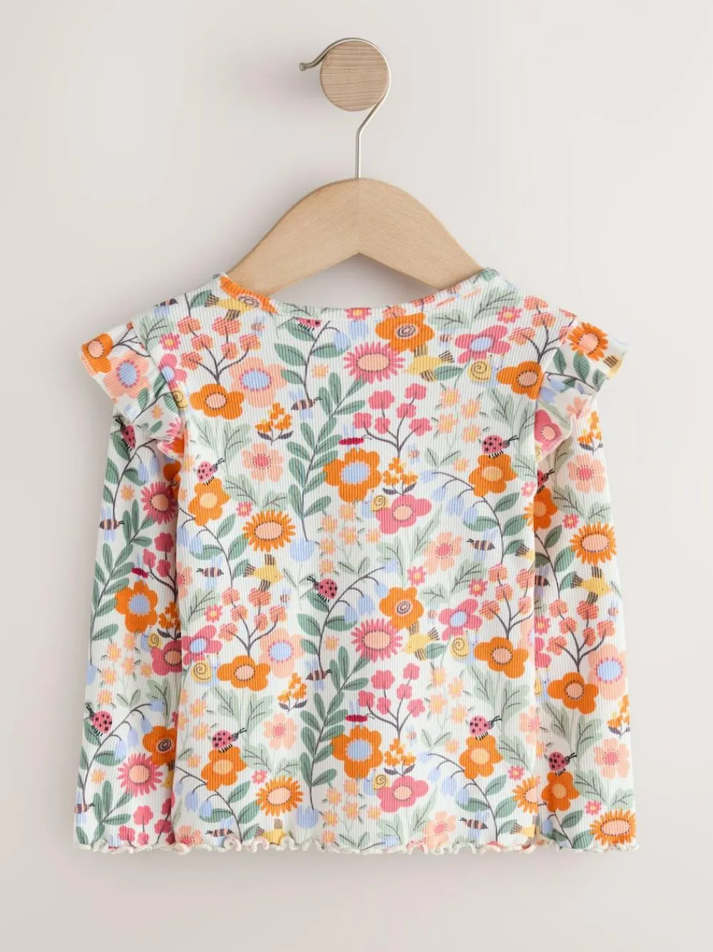 Next Long Sleeve Ribbed Frill Top (3mths-7yrs)^ Tops|Nightwear