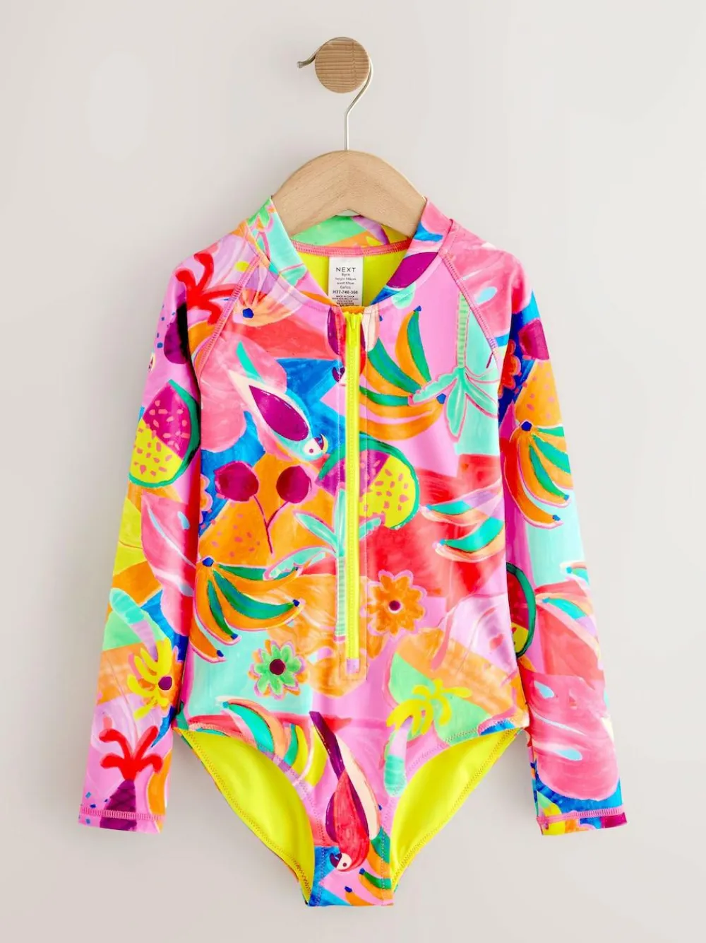 Next Orange Tropical Long Sleeve Sunsafe Swimsuit (3mths-16yrs)^ Swimwear