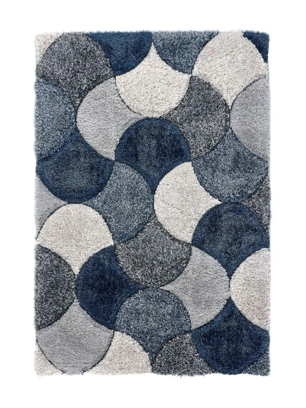 Origin Rugs 3D Scallop Shaggy Rug Navy