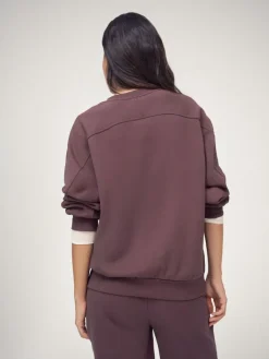 Discount OSIA Crew Neck Oversized Sweatshirt Brown