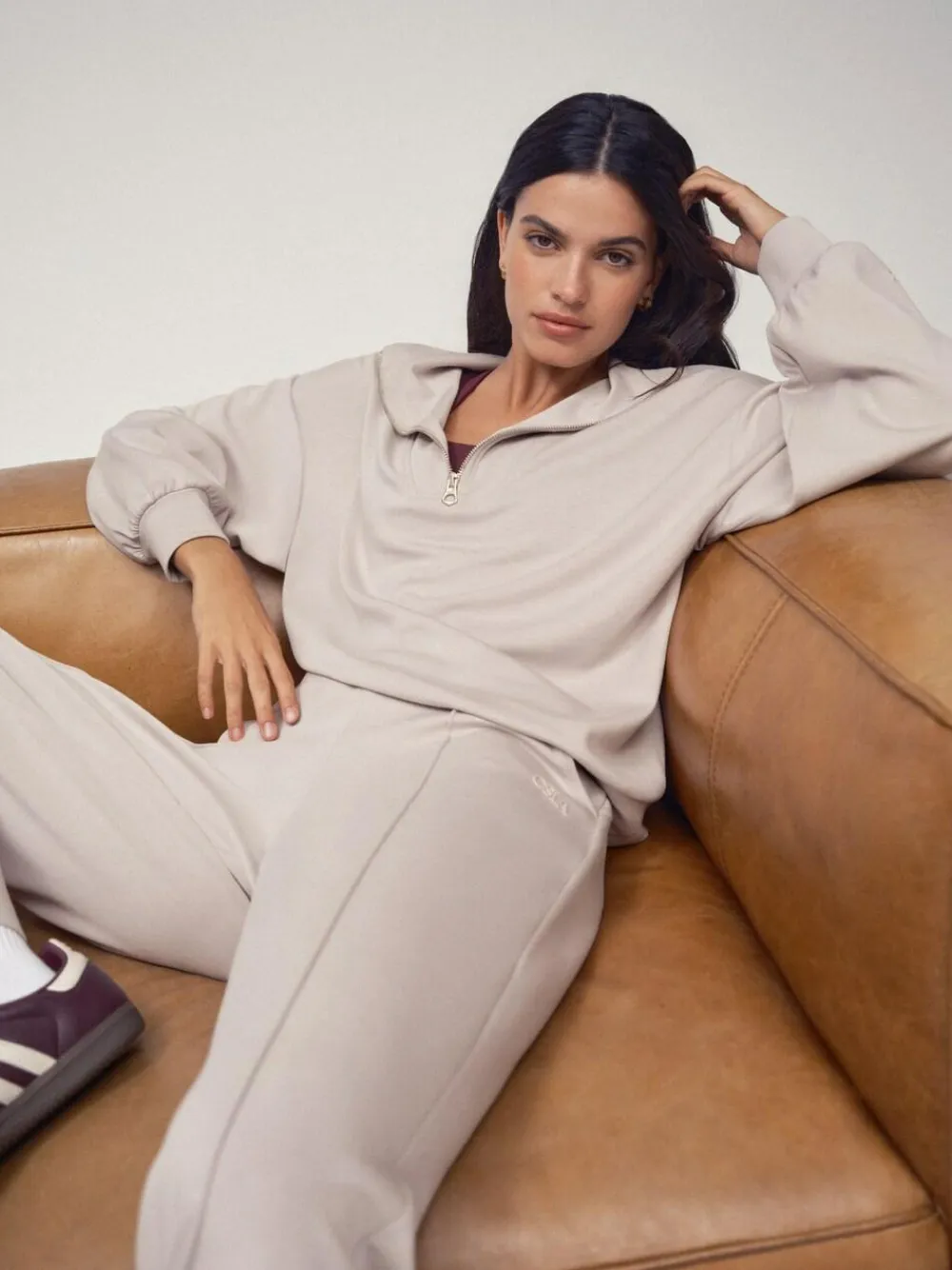 Hot OSIA 1/4 Zip Modal Sweat Top Neutral