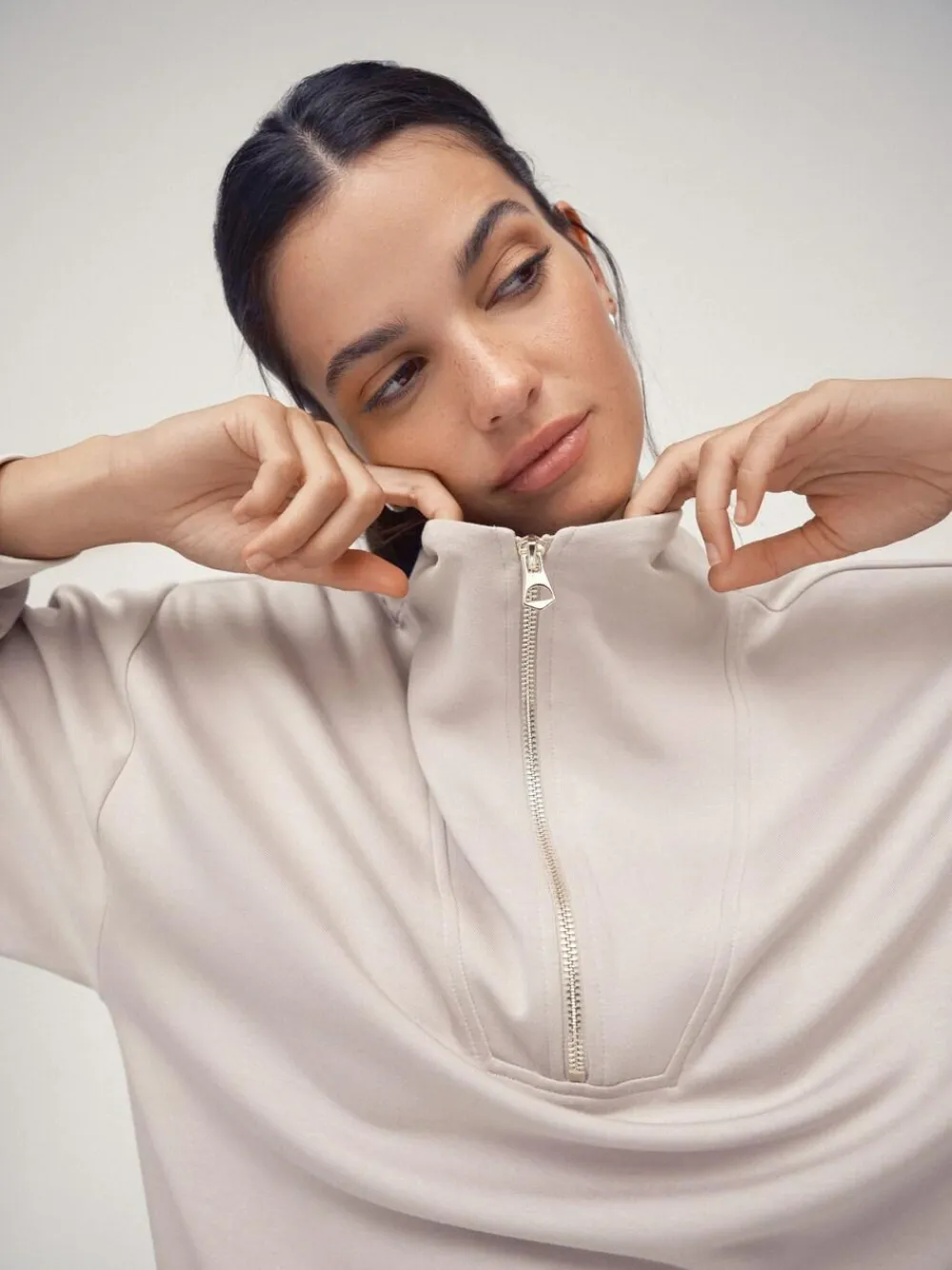 Hot OSIA 1/4 Zip Modal Sweat Top Neutral