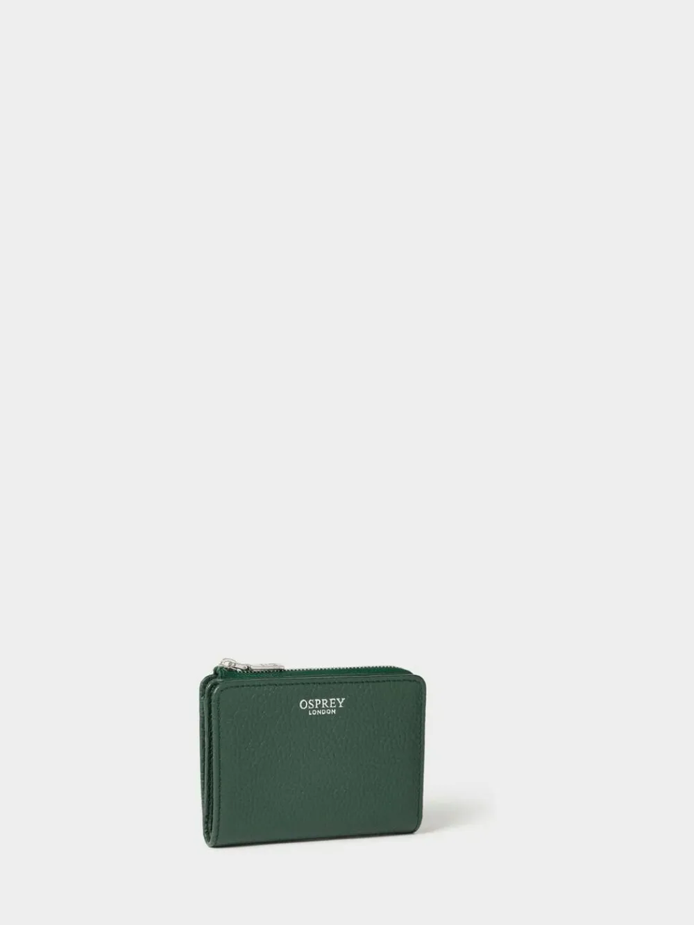 Osprey London Green The Core Medium Leather Zip Matinee Purse^Women Purses