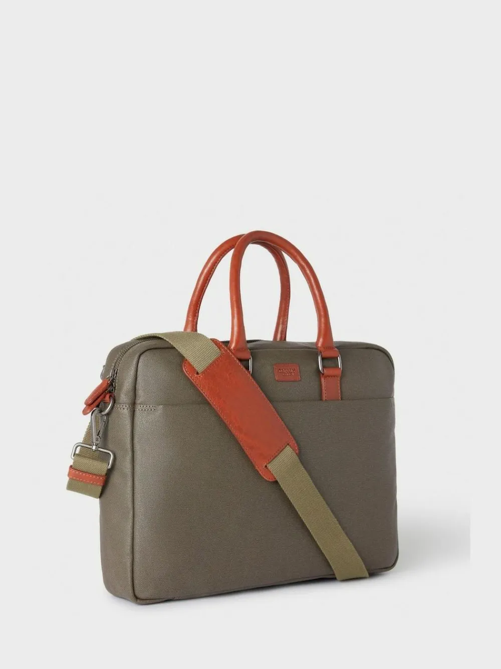 Discount Osprey London Waxed Canvas & Glazed Calf Leather Grantham Laptop Bag Green