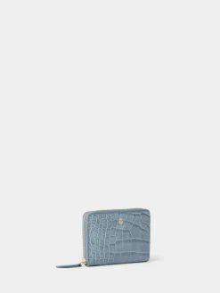 Online Osprey London Wentworth Italian Leather Medium Zip Purse Light Blue
