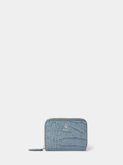 Online Osprey London Wentworth Italian Leather Medium Zip Purse Light Blue