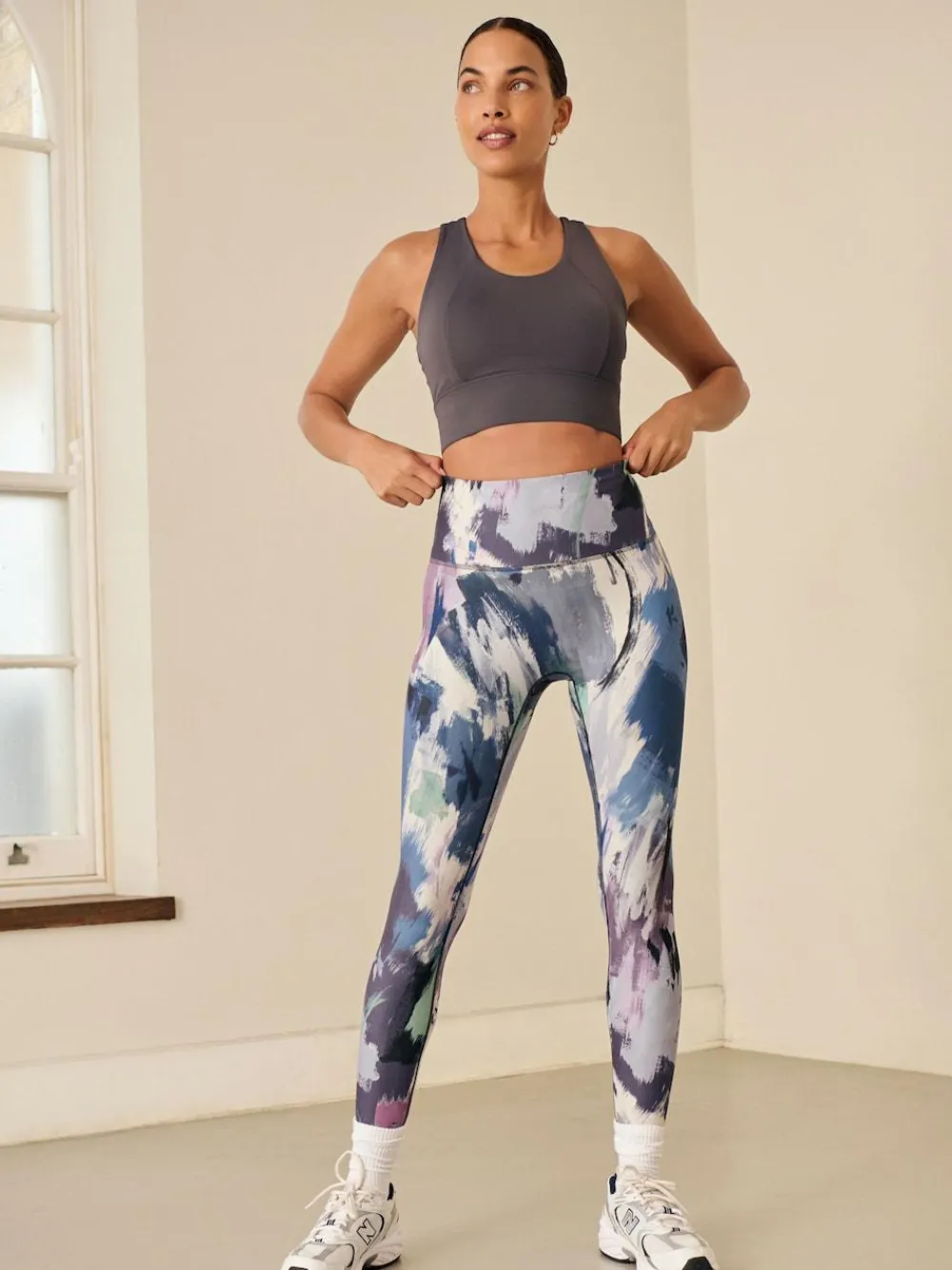Next Balance Sports Yoga Leggings Paint Print