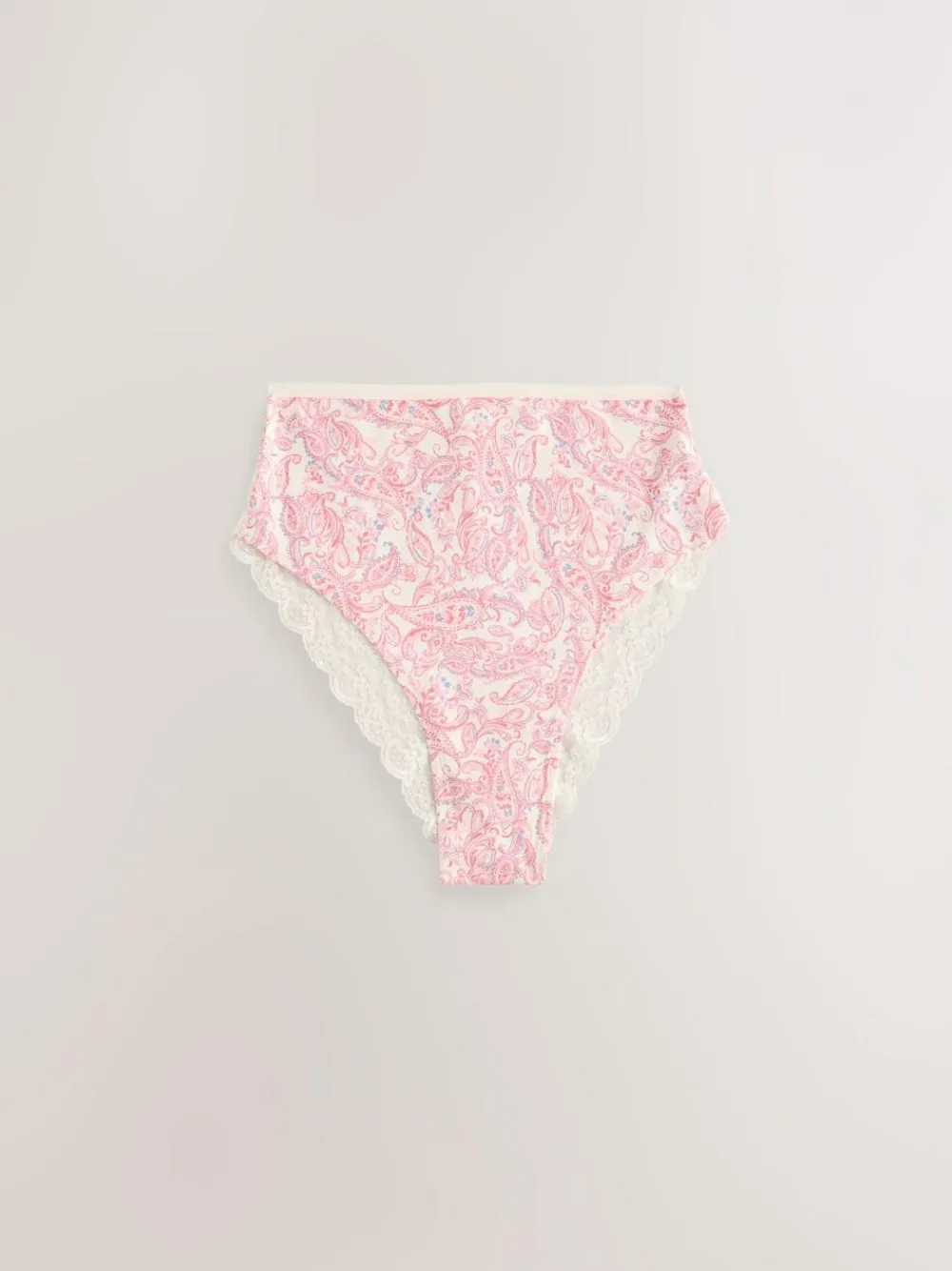 Next Paisley High Rise High Leg Cotton Lace Knickers 4 Pack^Women Panties