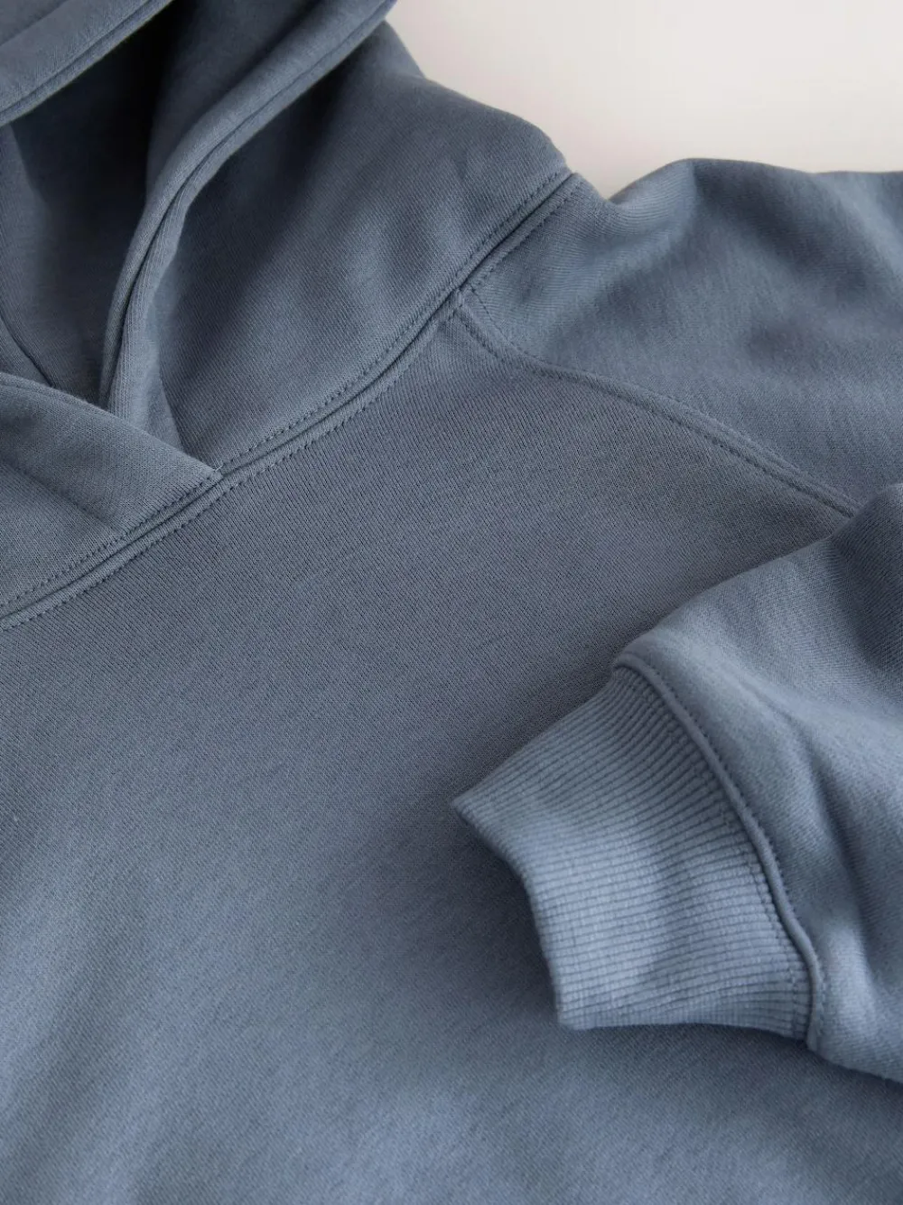 New Next Relaxed Fit Heavyweight Regular Length Hoodie Pale Blue