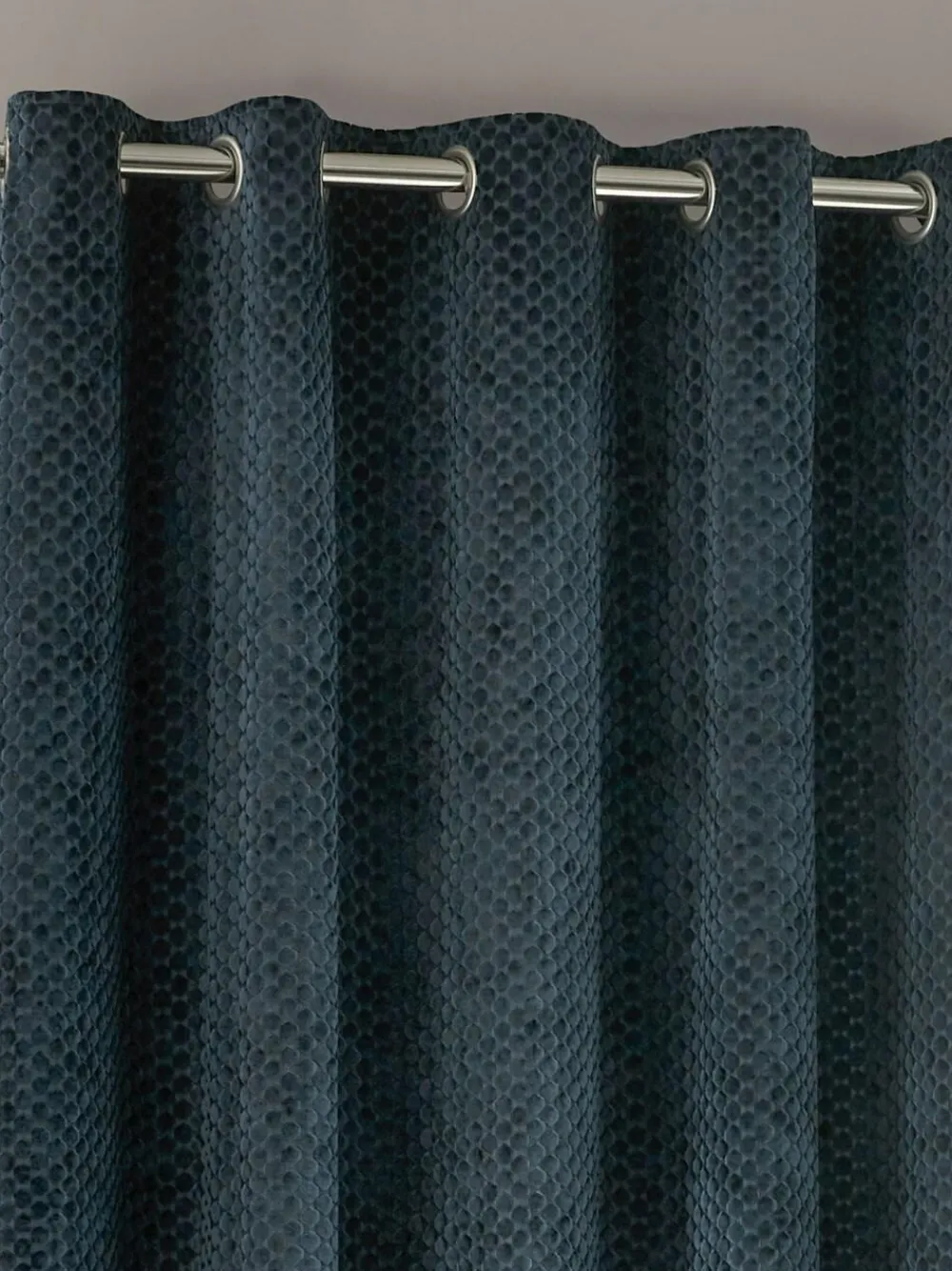 Paoletti Neptune Cut-Velvet Eyelet Curtains^ Curtains & Blinds