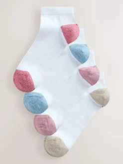 Next Heel and Toe Detail White Trainer Socks 4 Pack Pastel