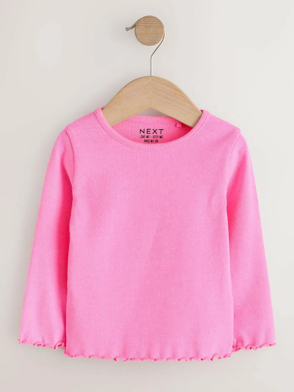 Next Pastel Rainbow Long Sleeve Rib Tops 5 Pack (3mths-7yrs)^ Baby Girls|Tops