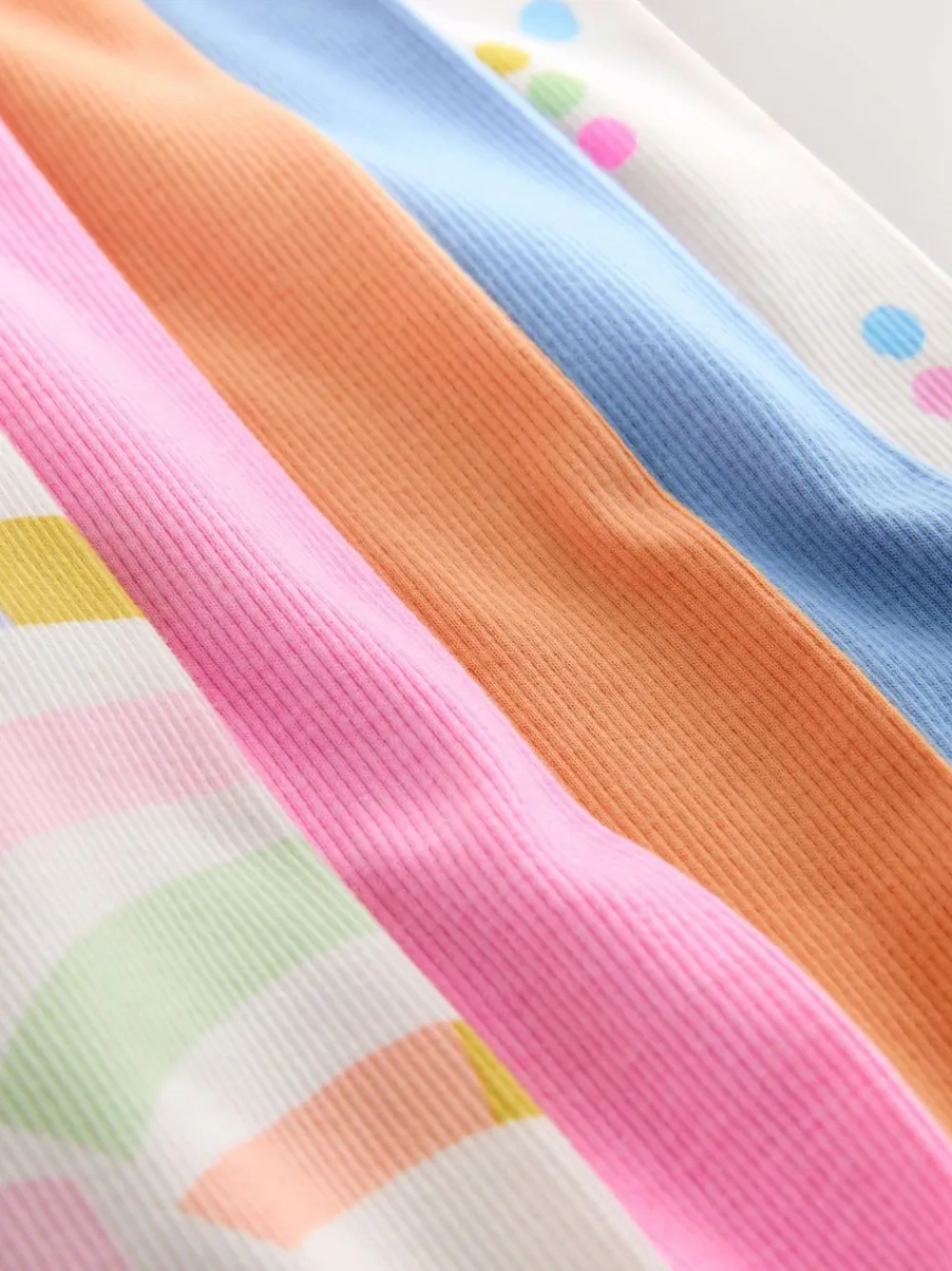 Next Pastel Rainbow Ribbed Leggings 5 Pack (3mths-7yrs)^ Baby Girls|Pants & Leggings