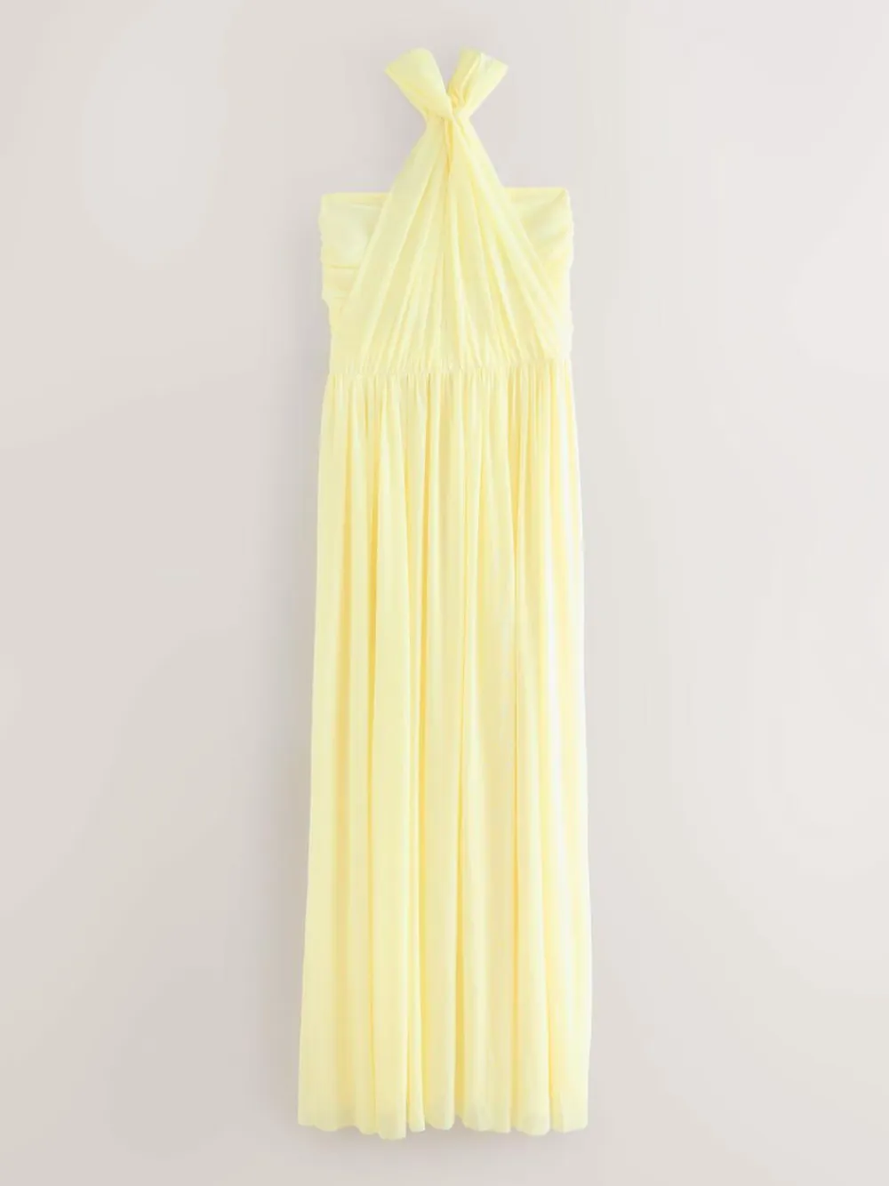 Next Pastel Yellow Mesh Multiway Wedding Guest Bridesmaid Maxi Dress^Women Maxi Dresses