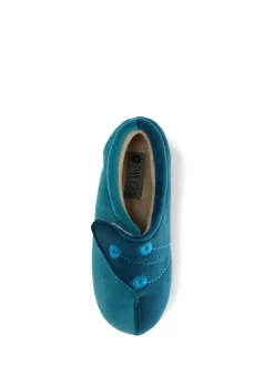 Pavers Wide Fit Ladies Touch Fasten Full Slippers With Permalose Sole^Women Slippers