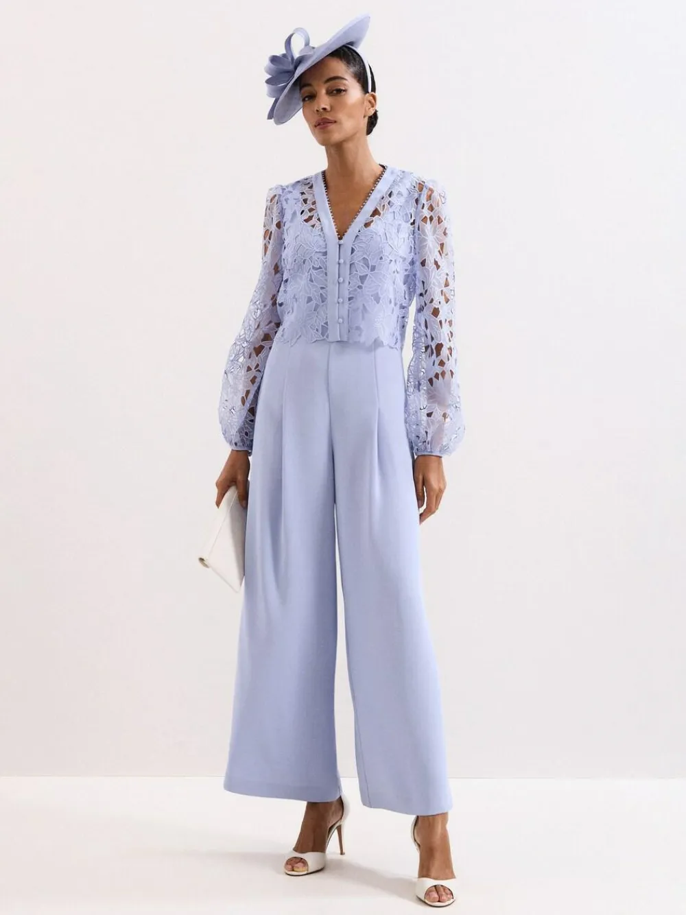 Clearance Phase Eight Blue Petite Winona Lace Jumpsuit