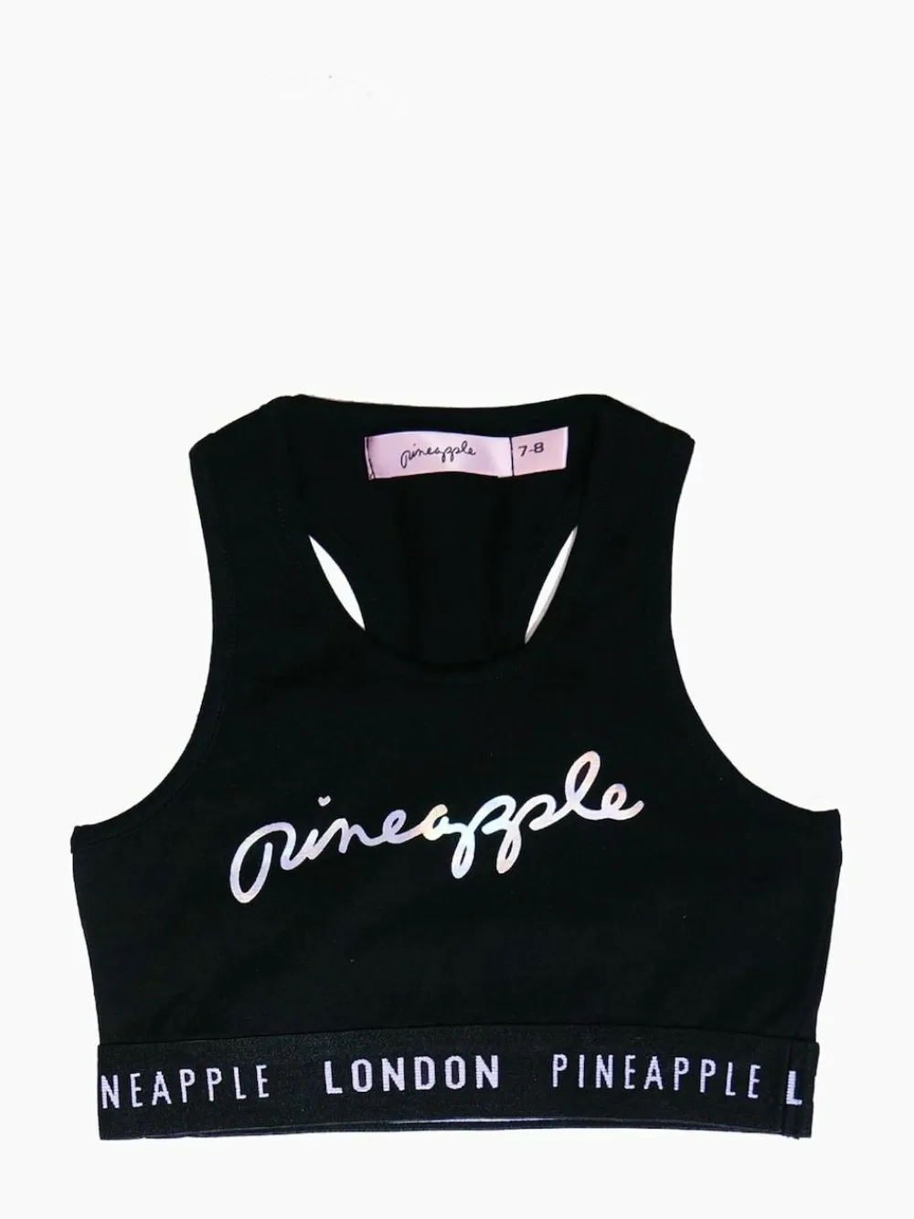 Sale Pineapple Black Script Crop Top