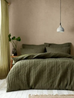 Pineapple Elephant Tamba Jersey Stripe Quilted Duvet Cover Set^ Branded Bedlinen