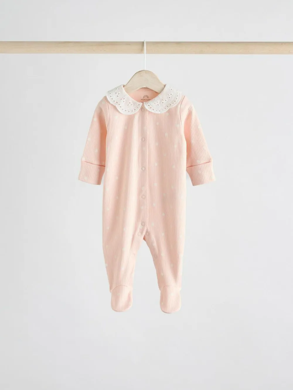 Next Pink 3 Pack Baby Sleepsuits (0-2yrs)^ Nightwear