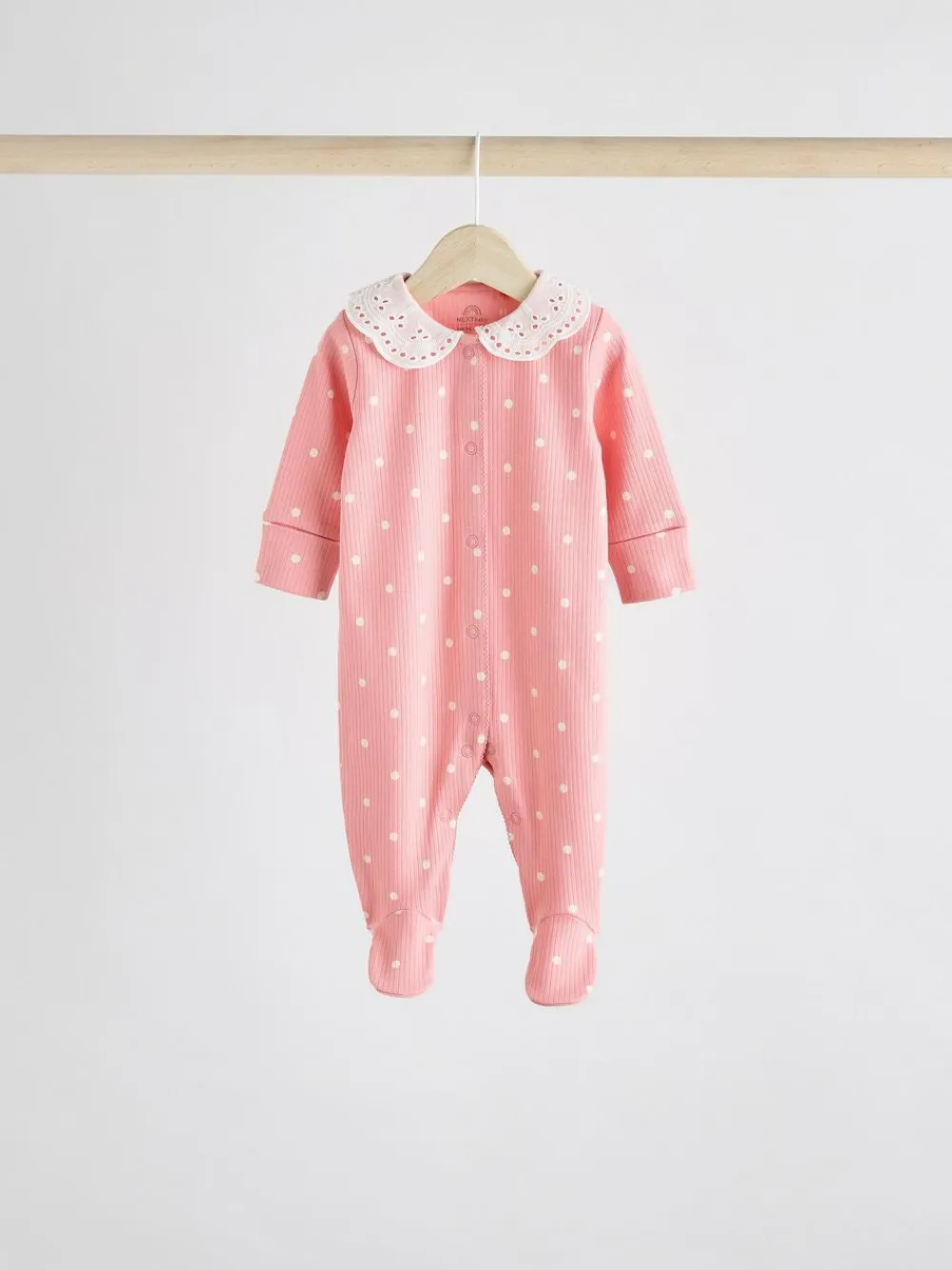 Next Pink 3 Pack Baby Sleepsuits (0-2yrs)^ Nightwear