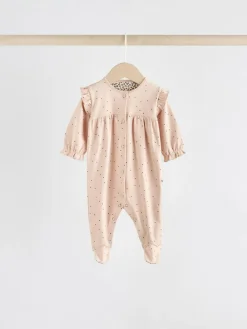 Best Next Pink 3 Pack Baby Sleepsuits with Matching Turbans (0mths-2yrs)