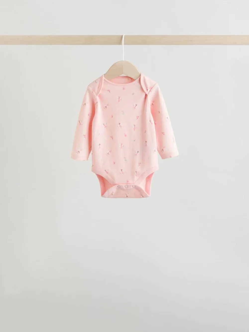 Online Next Pink 5 Pack Long Sleeve Baby Bodysuit
