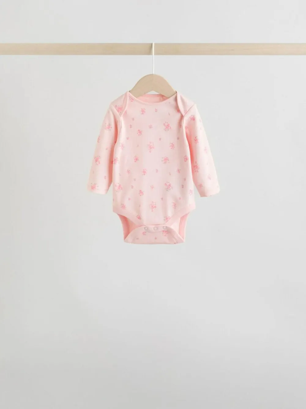Online Next Pink 5 Pack Long Sleeve Baby Bodysuit